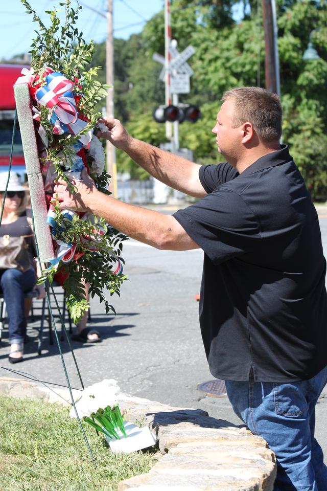 Flower placed for all of our Military and those from 911 by A.J. Knapp.

Memorial Service NFD. September 9, 2012. Photo by Vincent P. Tuzzolino